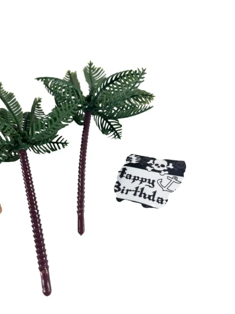 Pirate Birthday Cake Topper Set Ship Figures Palm Trees Party Decorations
